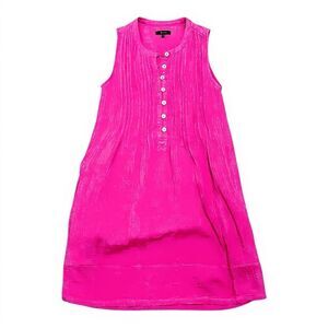 Quince Bright Pink Organic Cotton Sleeveless Dress size XS